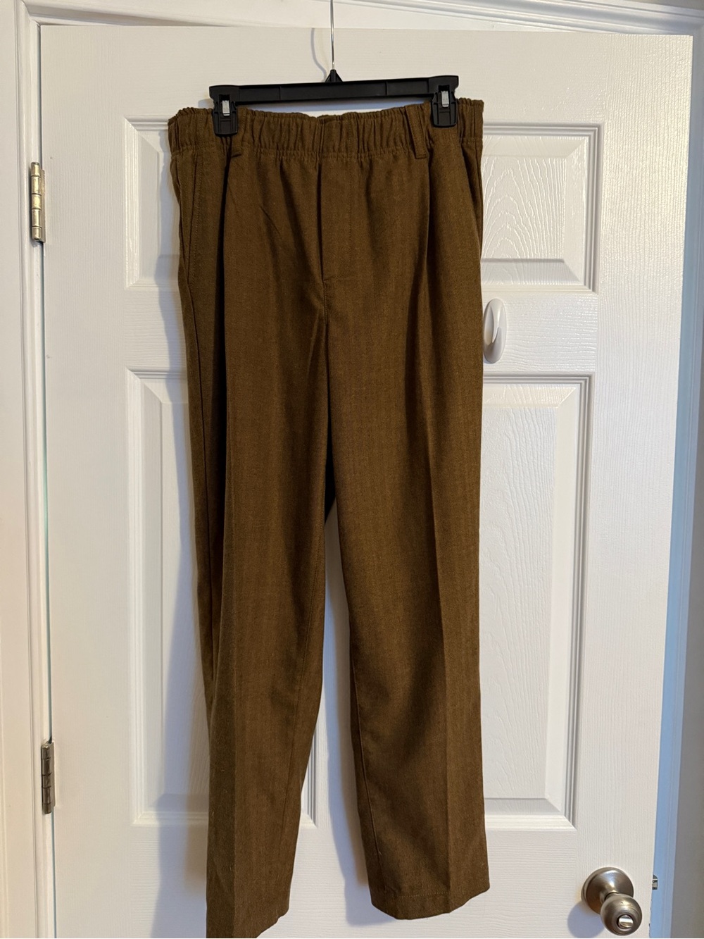 GAP Women’s Olive Brown Elastic-Waist Dress Pants